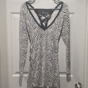Guess zebra print long sleeve dress